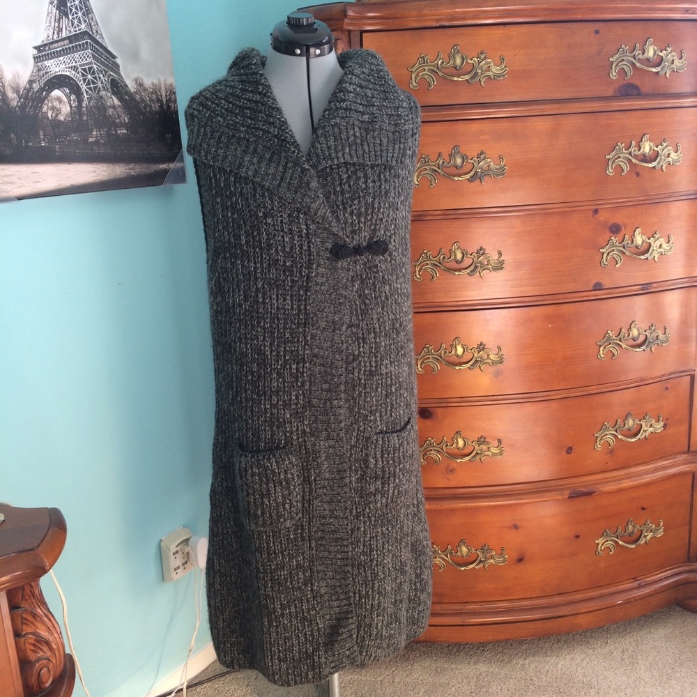 PrAna Thalia Gray Duster Sweater Vest Large